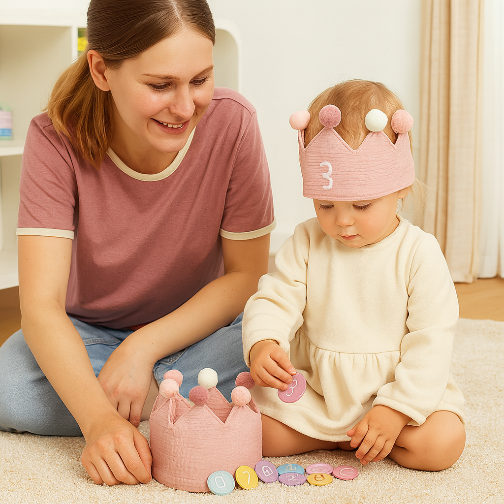 Geburtstagskrone für Kinder aus Stoff – Party Kopfschmuck für Mädchen und Jungen