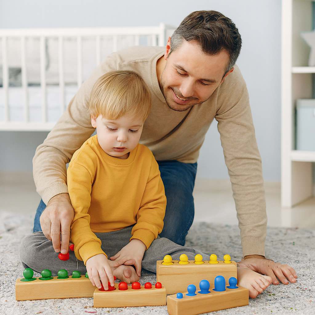 Montessori Zylinderblöcke aus Holz für Kinder