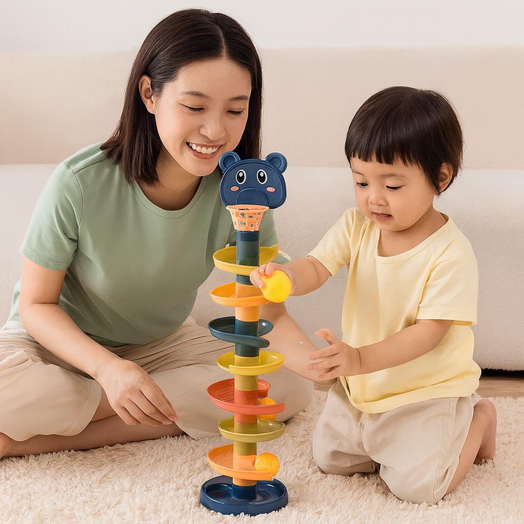 Rotierendes Kugel-Lernspiel für Kinder – Pädagogisches Montessori Spielzeug