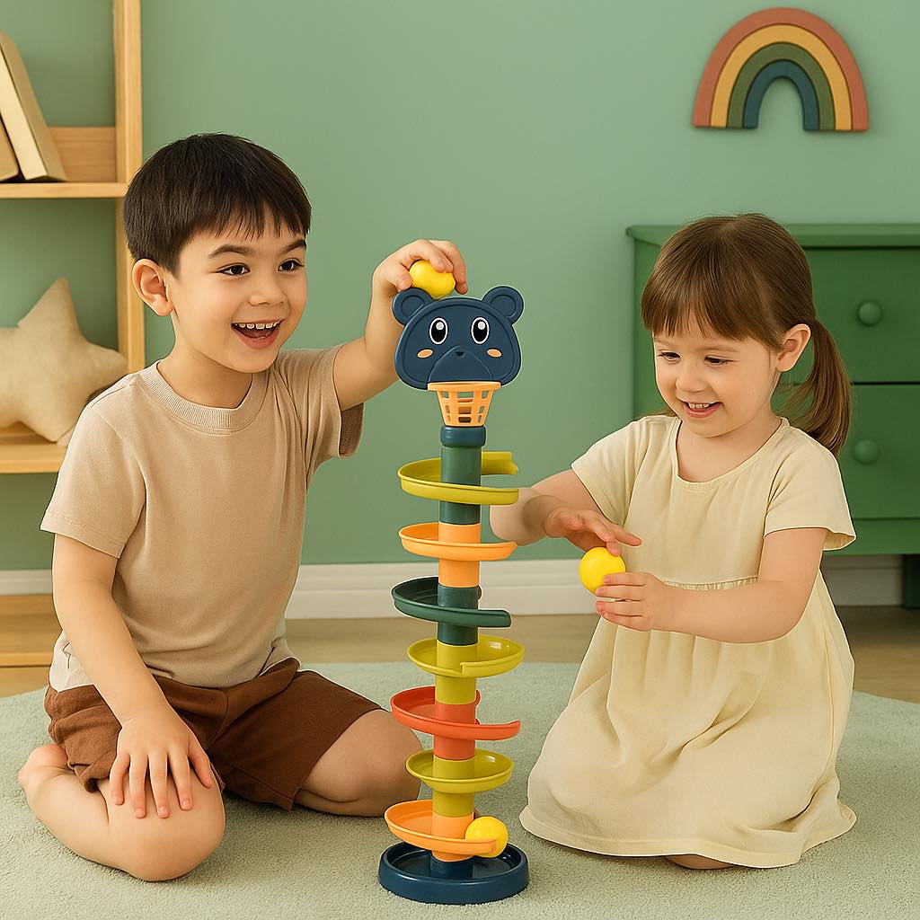 Rotierendes Kugel-Lernspiel für Kinder – Pädagogisches Montessori Spielzeug