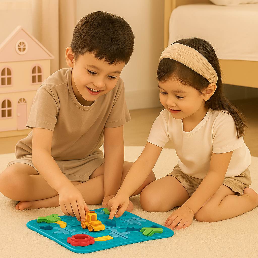 Montessori Puzzle Straße – Verkehrs-Spielset aus Holz für Kinder