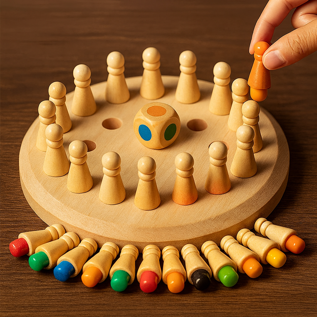 Montessori Memory Spiel aus Holz – Lernspiel für Kinder
