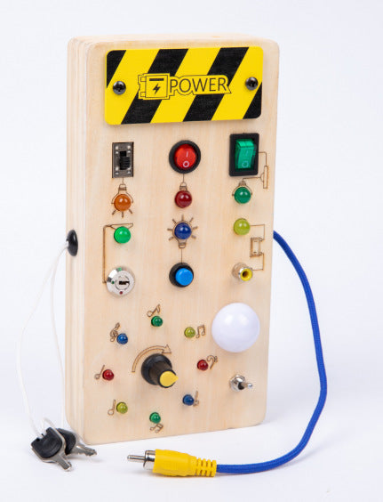 Montessori LED Lichtschalter Spielzeug aus Holz für Kinder