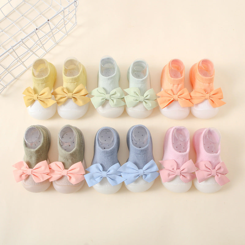 Kinder Antirutsch Socken-Schuhe mit Schleifen-Design