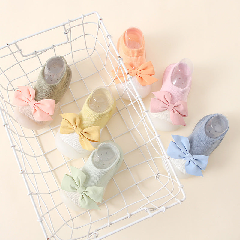 Kinder Antirutsch Socken-Schuhe mit Schleifen-Design