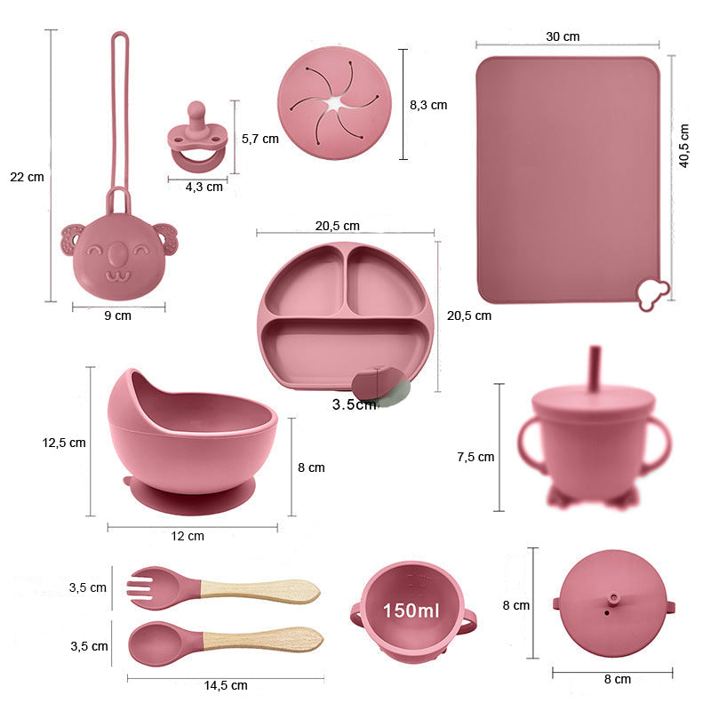 Silikon Geschirr Set für Babys – BPA-frei & rutschfest