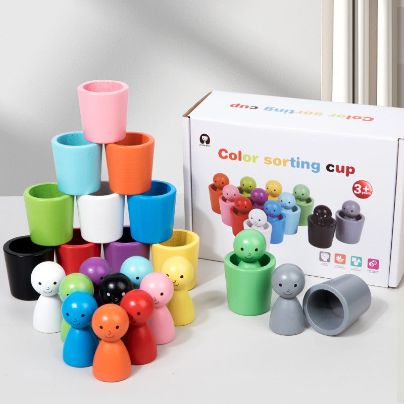 SortierSpaß – Montessori Farblernspiel aus Holz