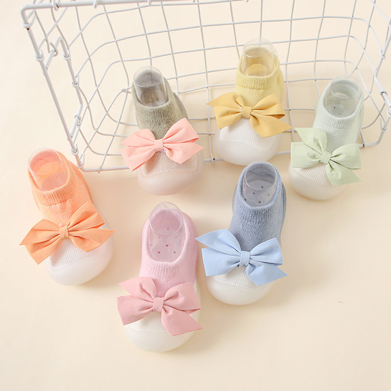 Kinder Antirutsch Socken-Schuhe mit Schleifen-Design