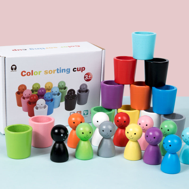SortierSpaß – Montessori Farblernspiel aus Holz