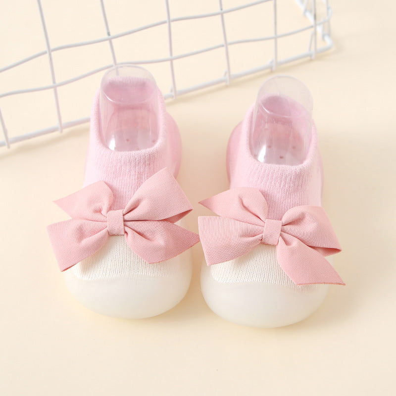 Kinder Antirutsch Socken-Schuhe mit Schleifen-Design