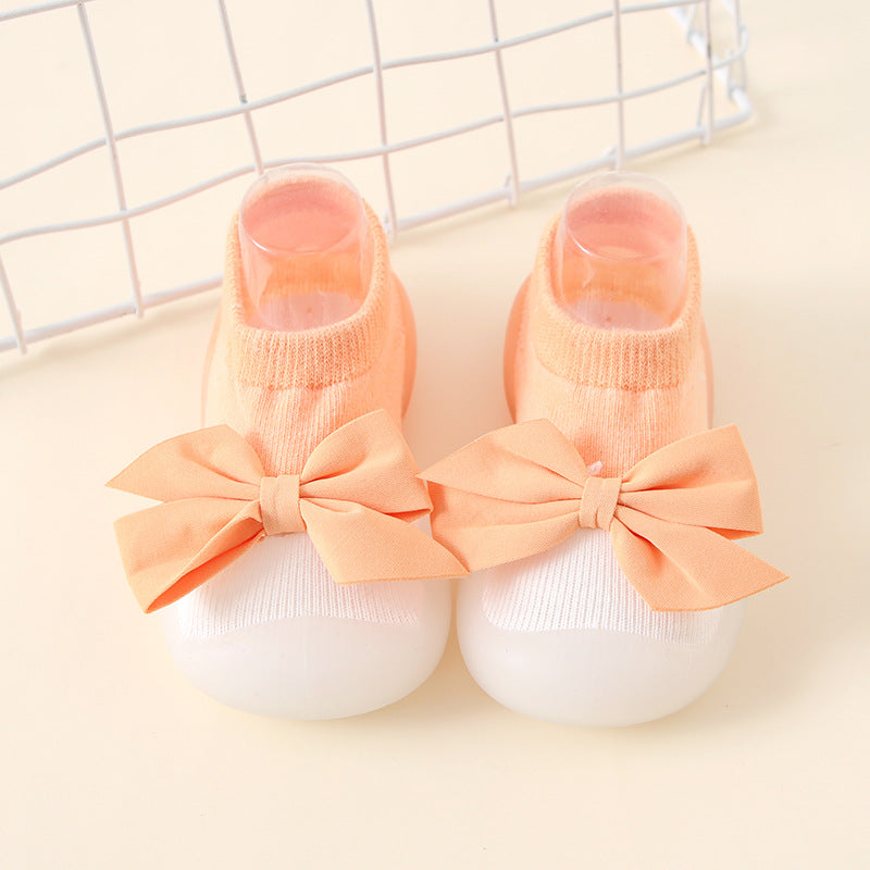 Kinder Antirutsch Socken-Schuhe mit Schleifen-Design