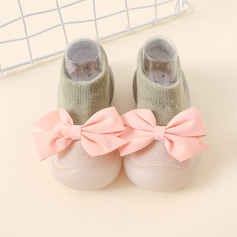Kinder Antirutsch Socken-Schuhe mit Schleifen-Design