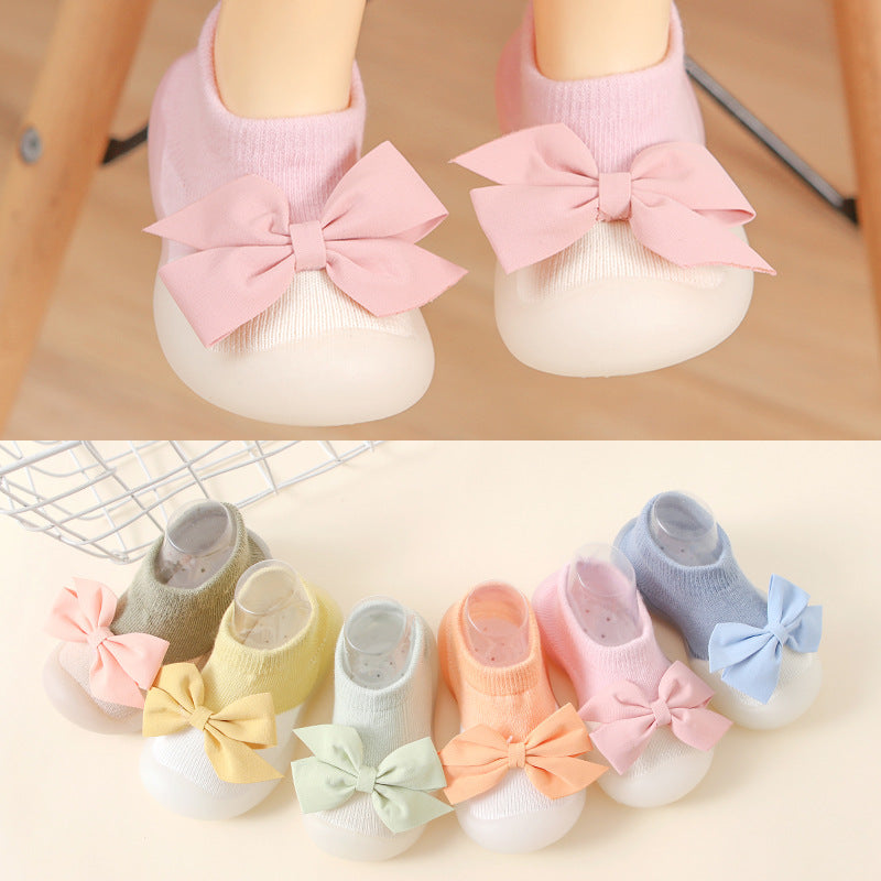 Kinder Antirutsch Socken-Schuhe mit Schleifen-Design