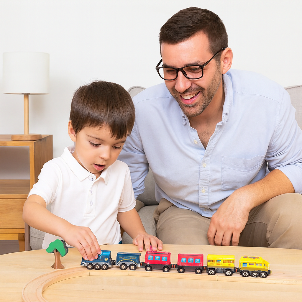 Kinderlokomotive mit Antrieb – Kompatibel mit BRIO und Holz Eisenbahnsystemen