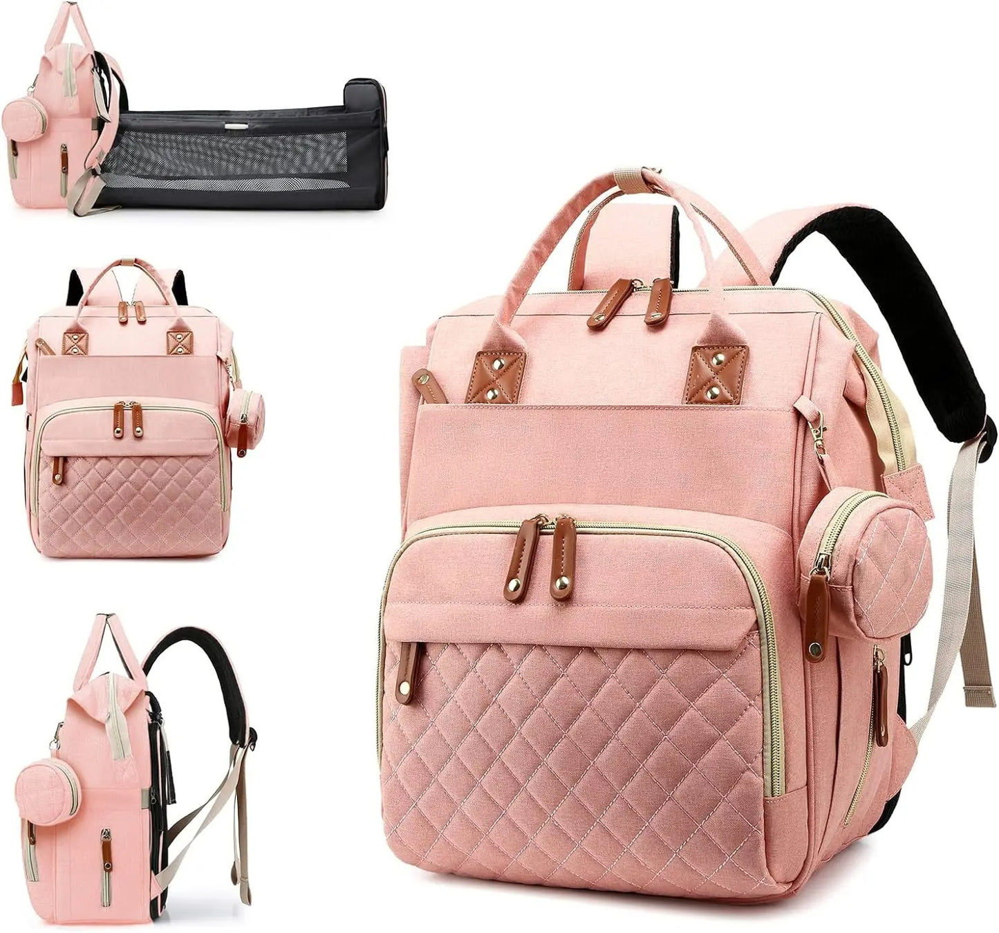 Baby Rucksack mit Wickelbett – 2in1 Wickeltasche & Reisebett für unterwegs