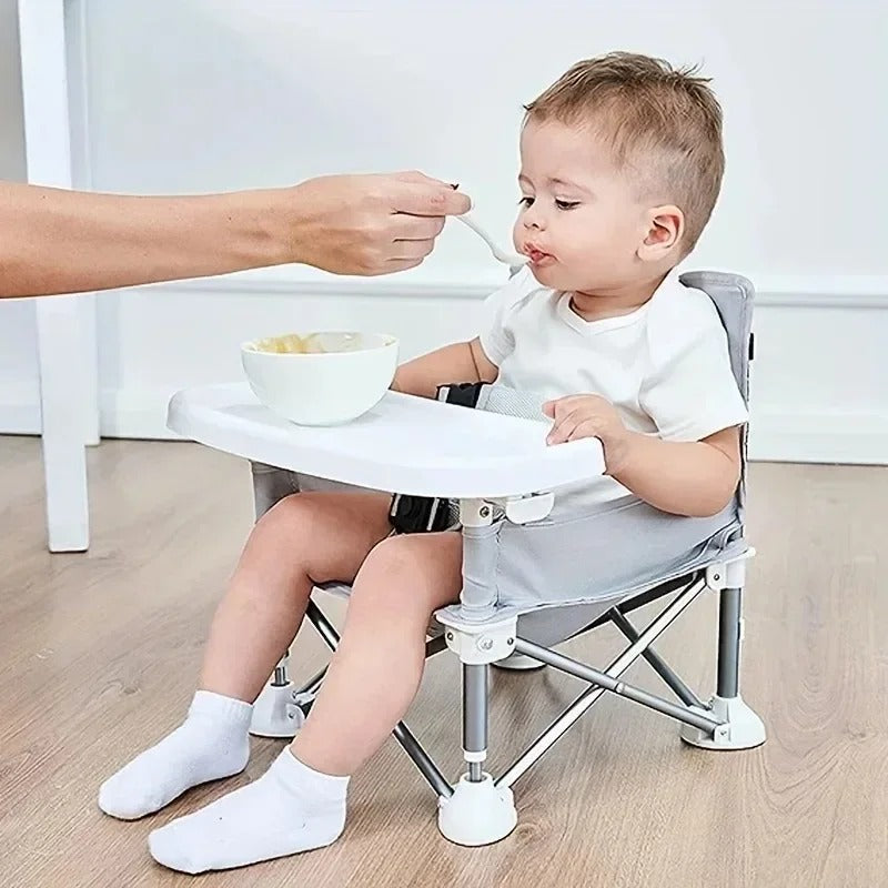 Faltbarer Tragbarer Baby-Hochstuhl mit Tablett & Sicherheitsgurt – Reisefreundlich & leicht zu reinigen
