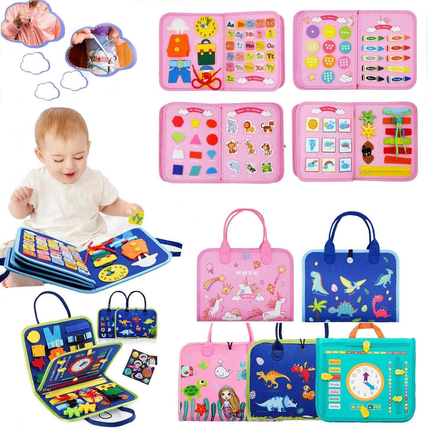 Montessori Busy Board für Kinder – Lernspielzeug & Reisespielzeug