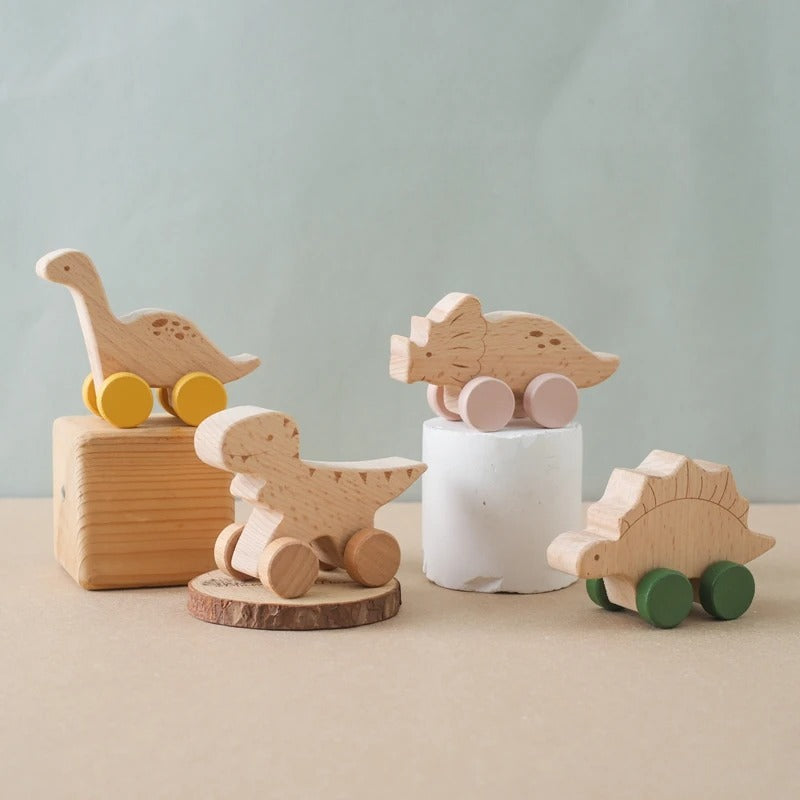 Dino Auto Lernspielzeug aus Holz für Kinder