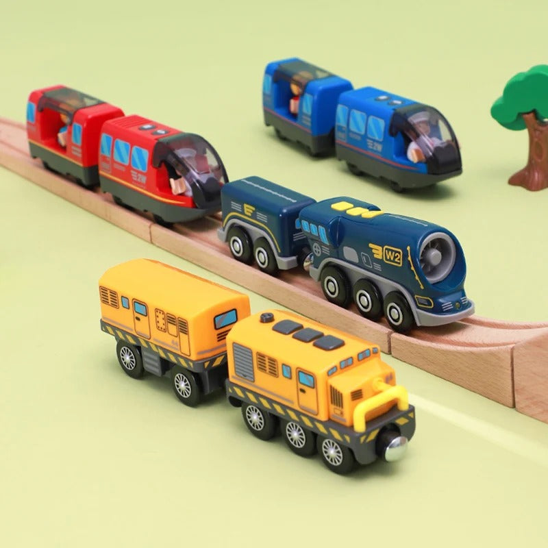 Kinderlokomotive mit Antrieb – Kompatibel mit BRIO und Holz Eisenbahnsystemen