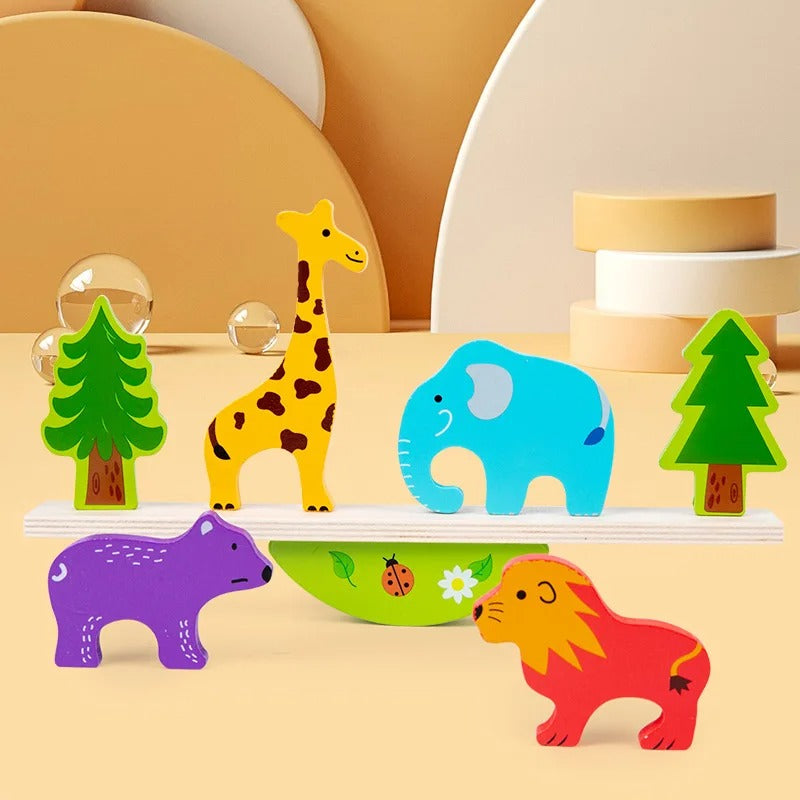Tier Balance Spiel aus Holz – Montessori Stapelspiel für Kinder