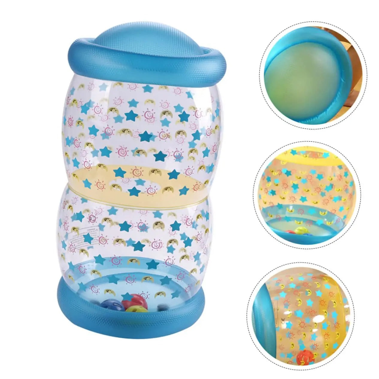 Aufblasbarer Baby Krabbelroller mit Rasselbällen – Motorik & Frühförderung Spielzeug