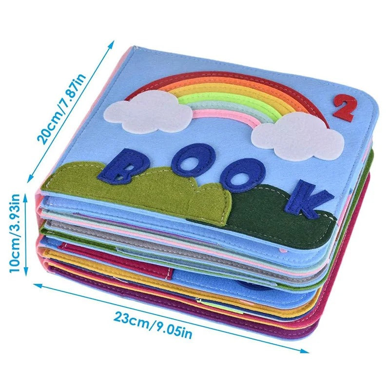 FilzBuch Interaktives Lernbuch für Kinder aus Filz – Montessori Spielzeug zum Lernen und Spielen