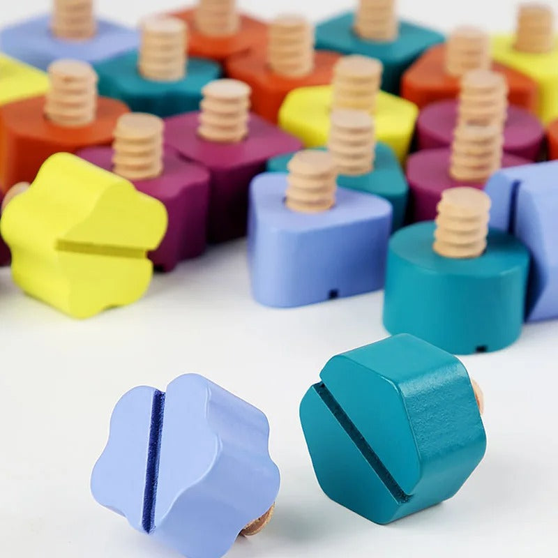 Lernspielzeug Bauen und Zuordnen für Kinder – Montessori Holzspielzeug ab 3 Jahren