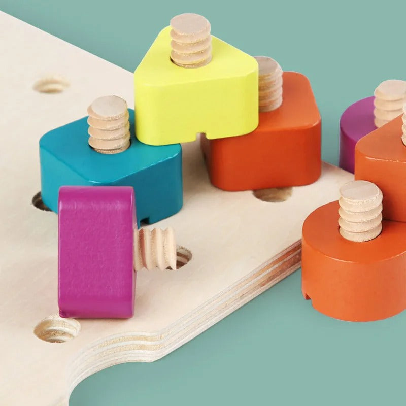 Lernspielzeug Bauen und Zuordnen für Kinder – Montessori Holzspielzeug ab 3 Jahren
