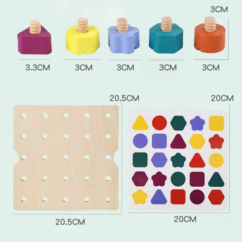 Lernspielzeug Bauen und Zuordnen für Kinder – Montessori Holzspielzeug ab 3 Jahren