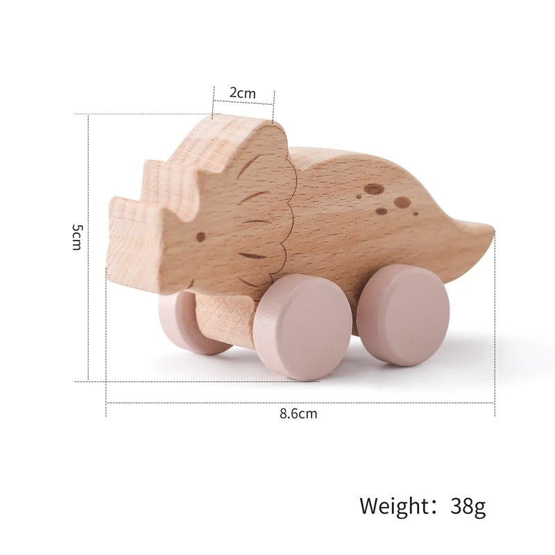 Dino Auto Lernspielzeug aus Holz für Kinder