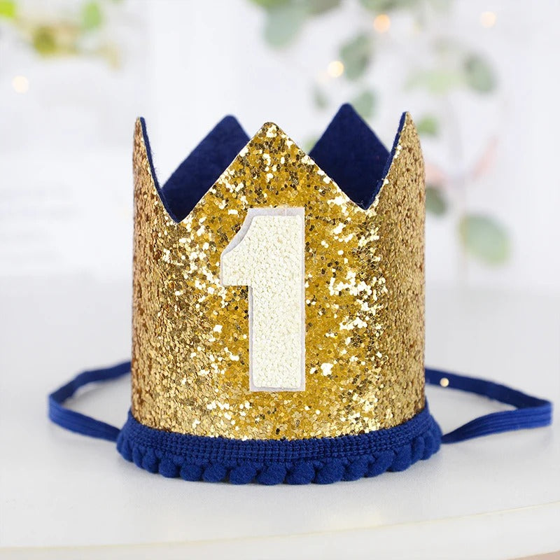 Erster Baby-Geburtstag - eine Goldkrone für Mädchen & Jungen