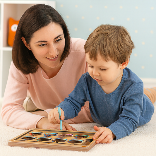 Magnetlabyrinth für Kinder – Montessori Lernspiel aus Holz ab 3 Jahren