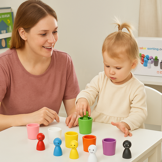 Montessori Farblernspiel aus Holz – Sortierspiel für Kinder ab 3 Jahren