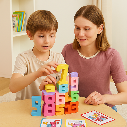 Montessori Zahlenblöcke aus Holz – Mathe Lernspielzeug für Kinder ab 3 Jahren