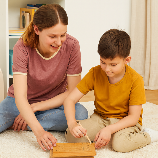 Montessori Schreibtafel Alphabet aus Holz – Lernspielzeug für Kinder ab 3 Jahren