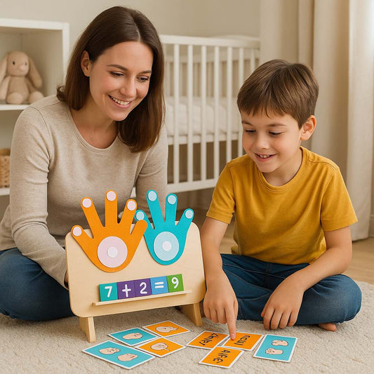 Montessori Fingerzählen Lernspielzeug aus Holz für Kinder