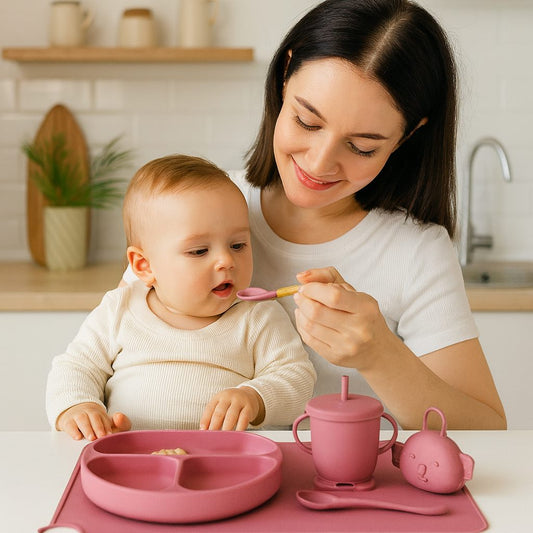 Silikon Geschirr Set für Babys – BPA-frei & rutschfest