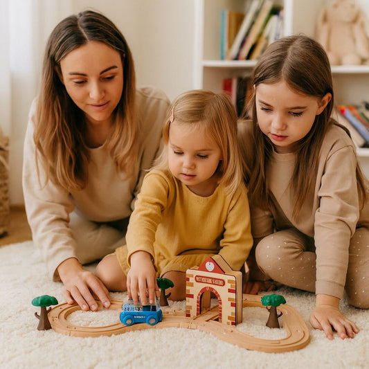 Holz Eisenbahnschienen Set – Robust & Erweiterbar – Zubehör für Kinder Eisenbahn