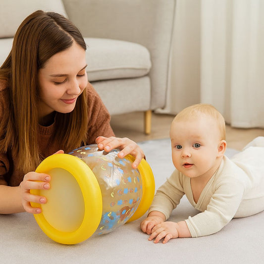 Aufblasbarer Baby Krabbelroller mit Rasselbällen – Motorik & Frühförderung Spielzeug