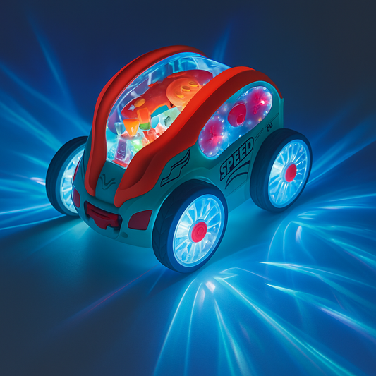 LED Kinderauto mit 360° Stunts, Musik & Lichtshow