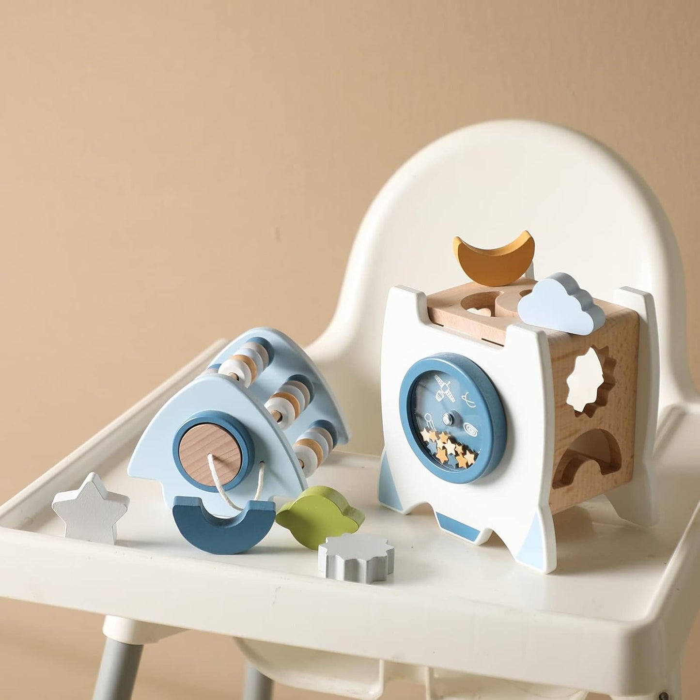 5-in-1 Montessori Holzrakete
