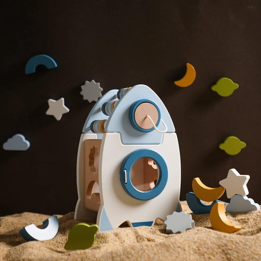 5-in-1 Montessori Holzrakete