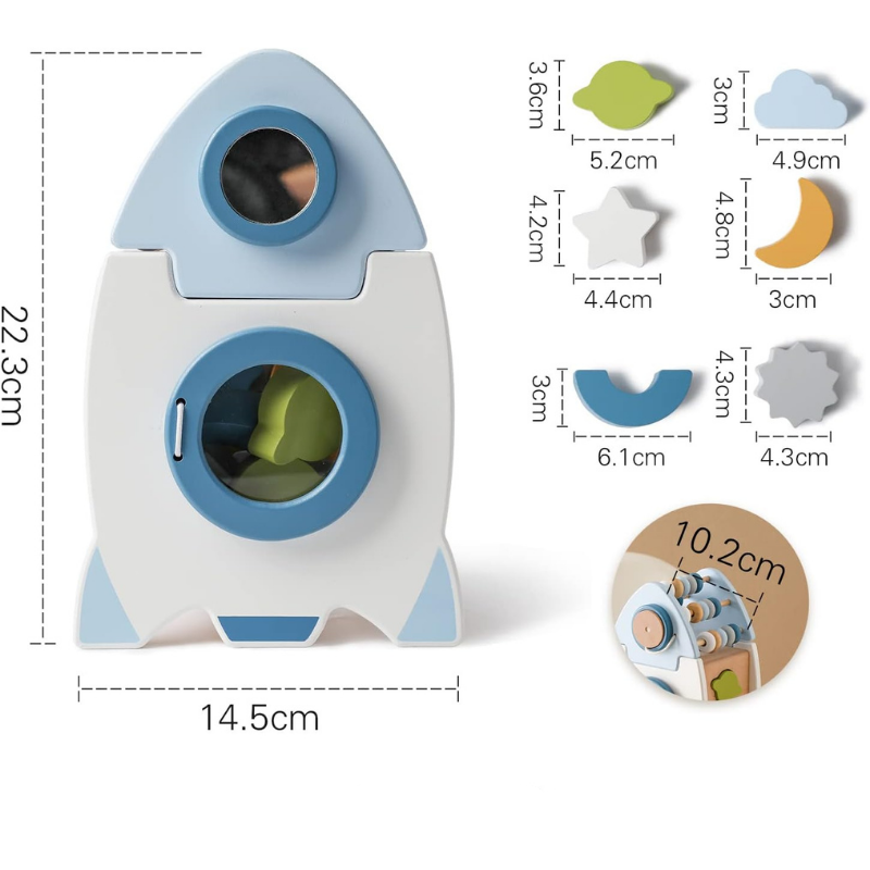 5-in-1 Montessori Holzrakete