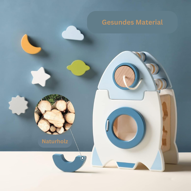 5-in-1 Montessori Holzrakete
