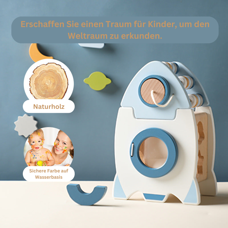 5-in-1 Montessori Holzrakete