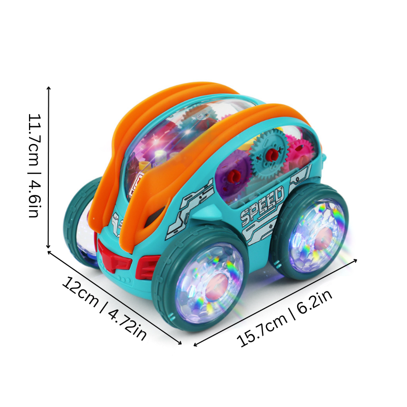 LED Kinderauto mit 360° Stunts, Musik & Lichtshow