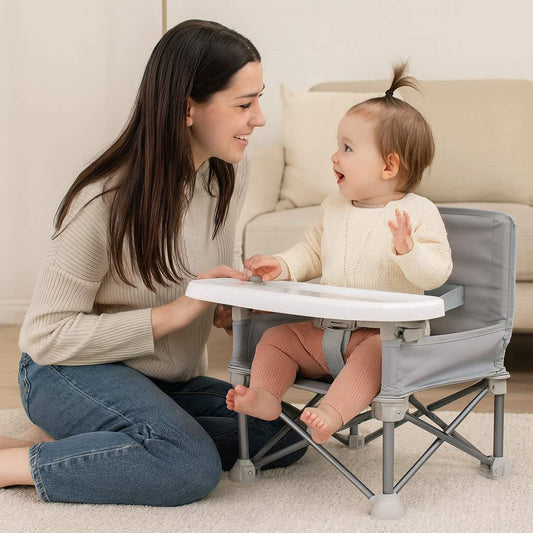 Faltbarer Tragbarer Baby-Hochstuhl mit Tablett & Sicherheitsgurt – Reisefreundlich & leicht zu reinigen