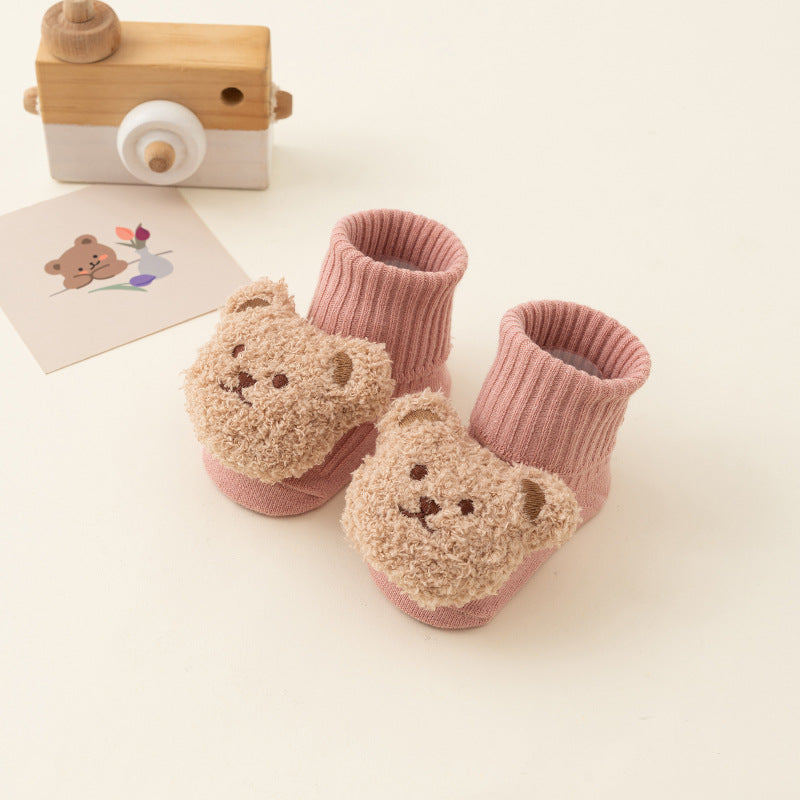 Winterbabysocken mit Plüschtier – Warm, Rutschfest und Bequem!
