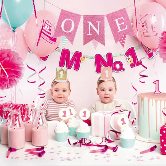 Erster Baby-Geburtstag - eine Goldkrone für Mädchen & Jungen