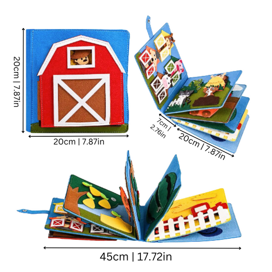 Bauernhof Filzbuch  – Interaktives Lernbuch für Kinder